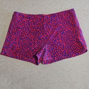 Diane Von Furstenberg Tiffany Clean Blue Camo Leopard Silk Shorts - Size 2